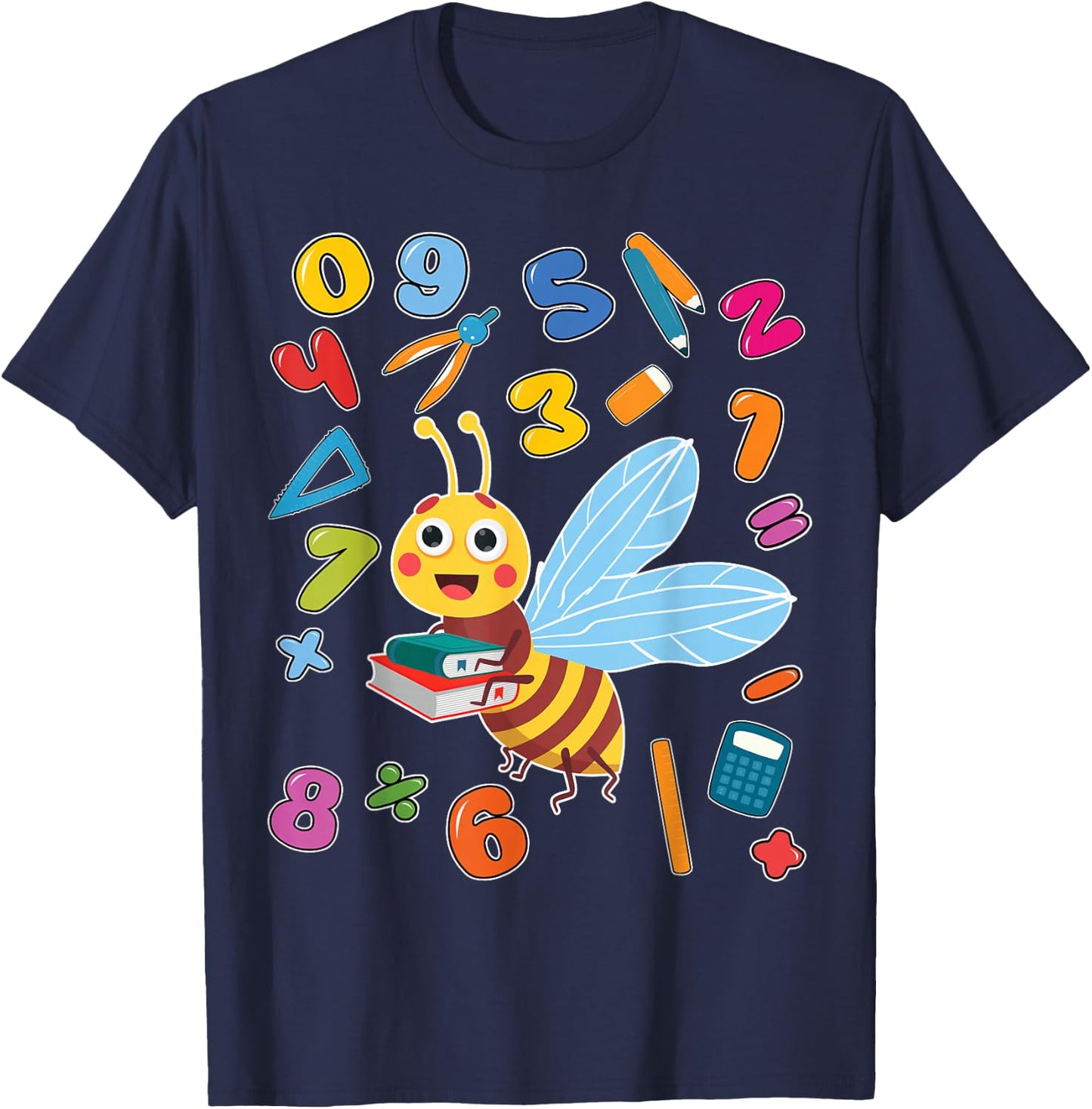 Numbers Math day back school kids number day bee costume T-Shirt - T-Shirt | Navy