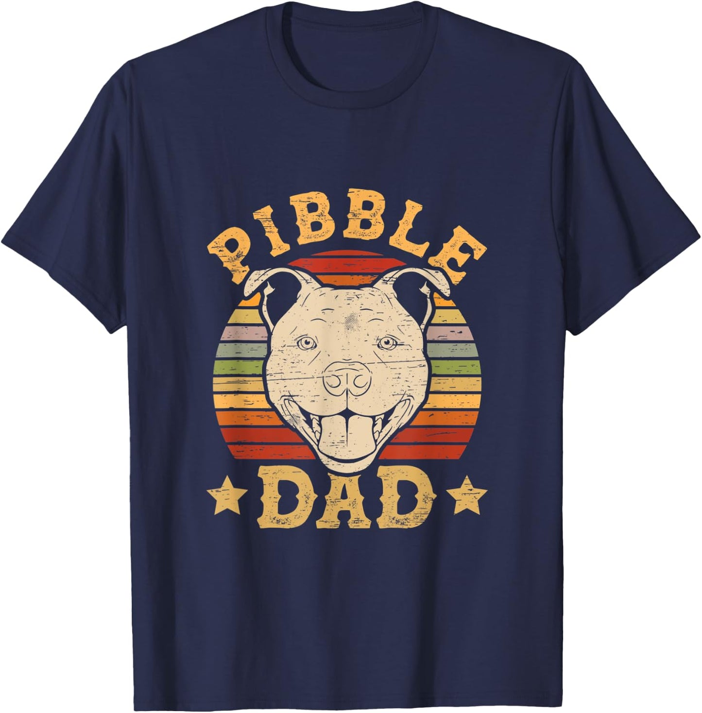 Retro Pibble Dad T-Shirt - T-Shirt | Navy