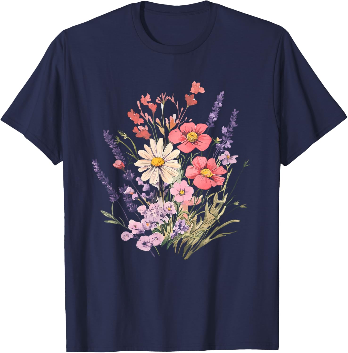 Flower Shirt Bouquet Design for Lovers T-Shirt - T-Shirt | Navy