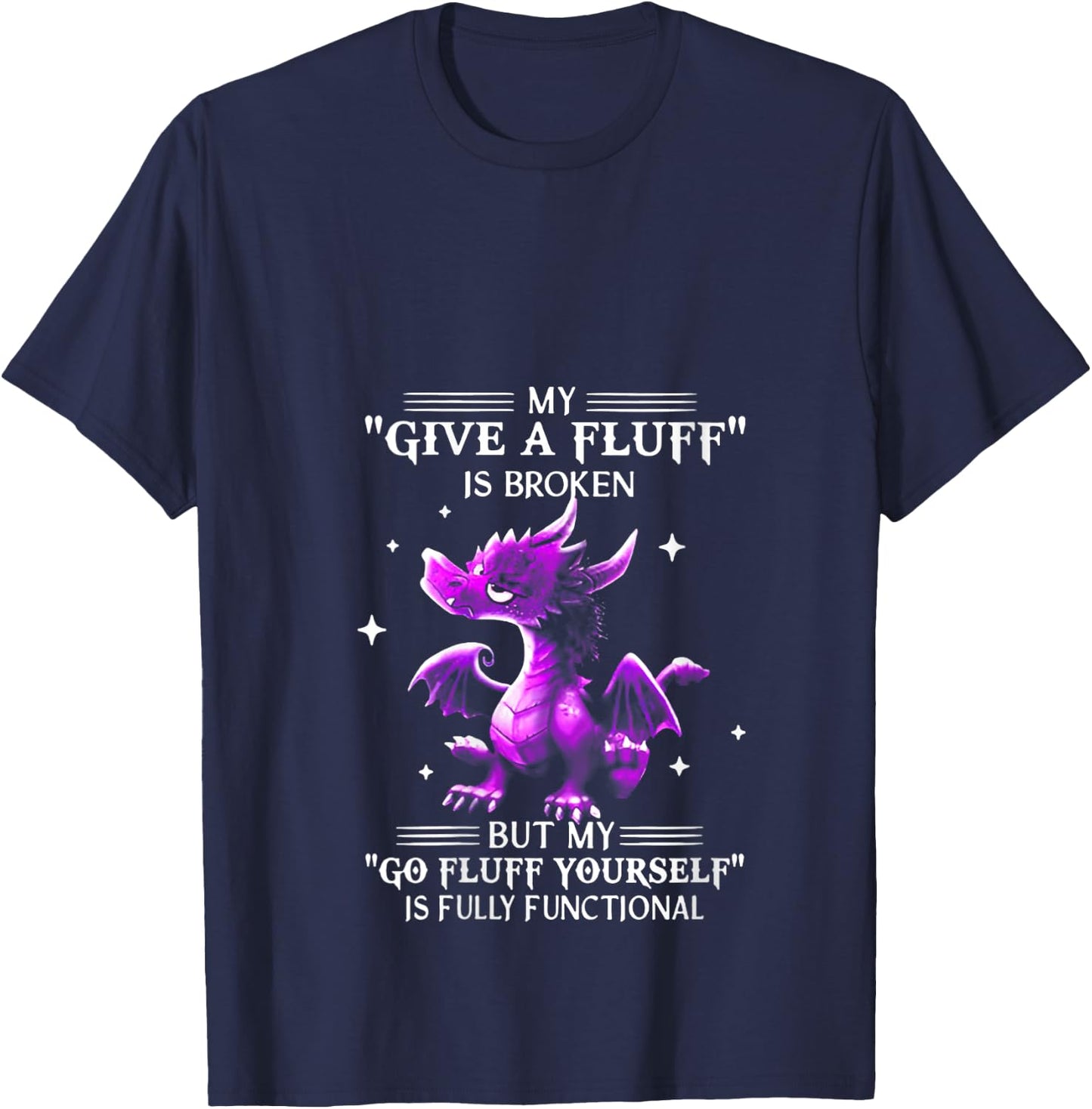 My Give A Fluff Is Broken Dragon V-Neck T-Shirt - T-Shirt | Navy