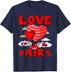 Love is in the air Hot Air Balloon Retro Groovy Love , black T-Shirt - T-Shirt | Navy
