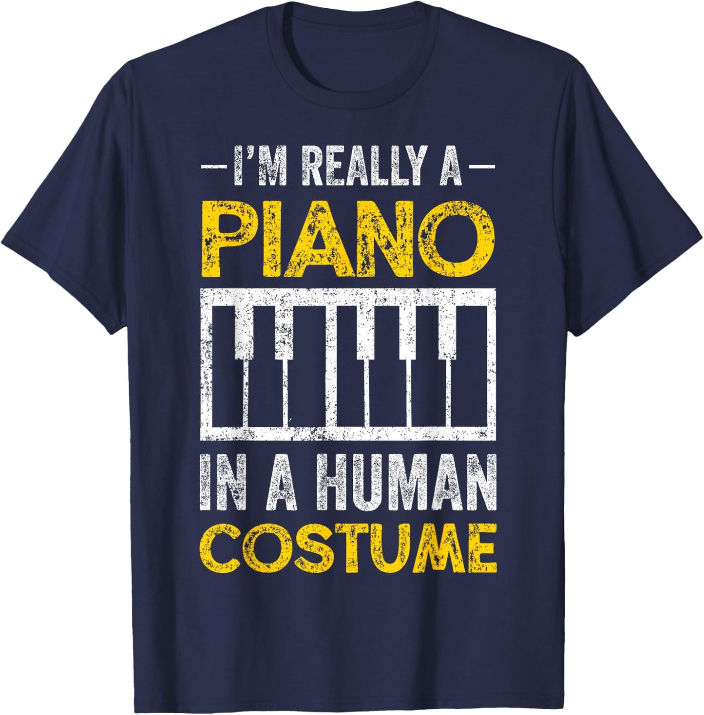 Piano Player Pianist Costume Vintage T-Shirt - T-Shirt | Navy