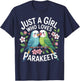 Just a Girl Who Loves Parakeets Cute Bird Gifts for Girls T-Shirt - T-Shirt | Navy