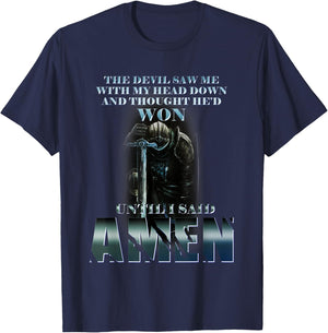 The Devil Saw Me With My Head Down Thought He'D Won T-Shirt - T-Shirt | Navy