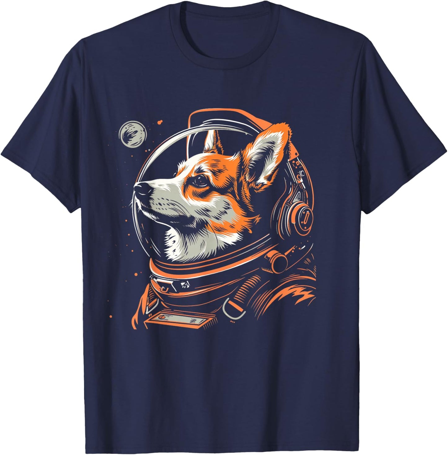 Corgi Astronaut Funny Cute Dog Suit T-Shirt - T-Shirt | Navy