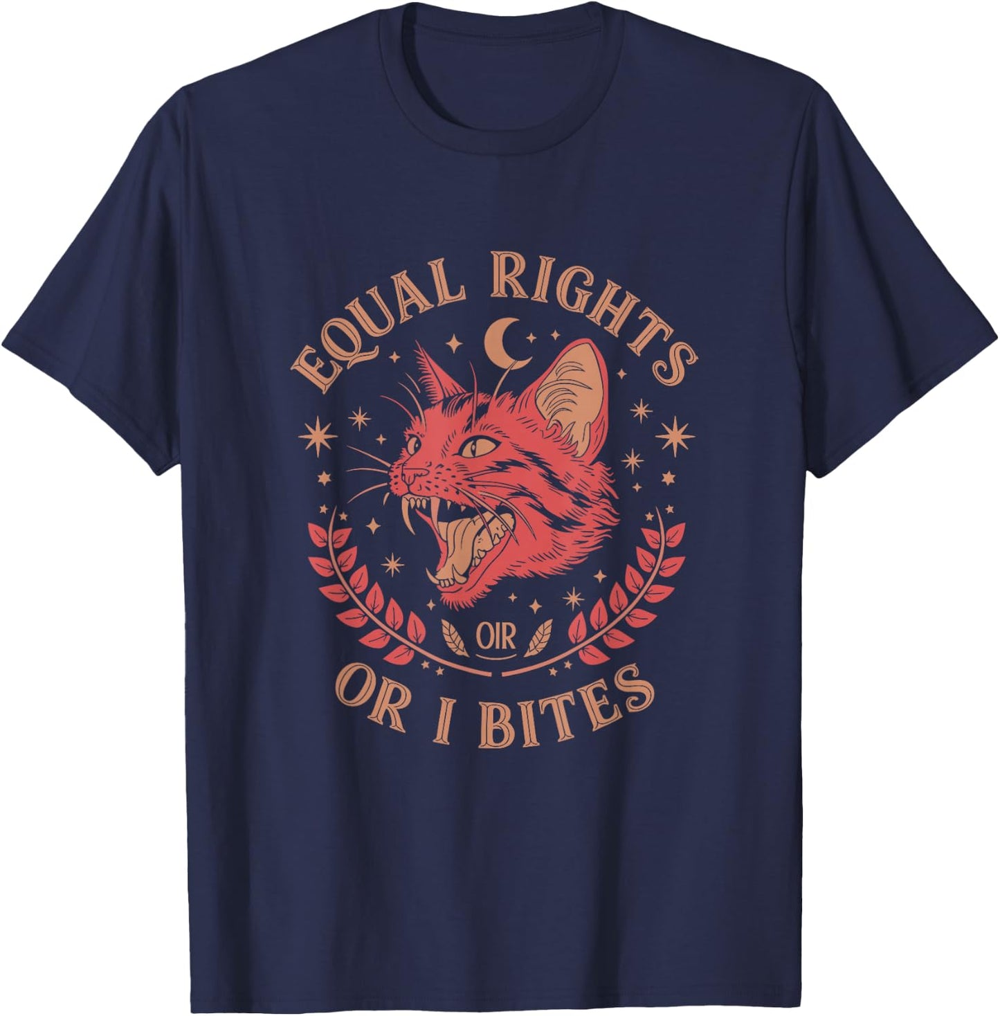 Equal Rights Or I Bites Feminist T-Shirt - T-Shirt | Navy