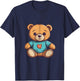 Teddybär süßer Teddy Bär Liebe Zeichnung T-Shirt - T-Shirt | Navy