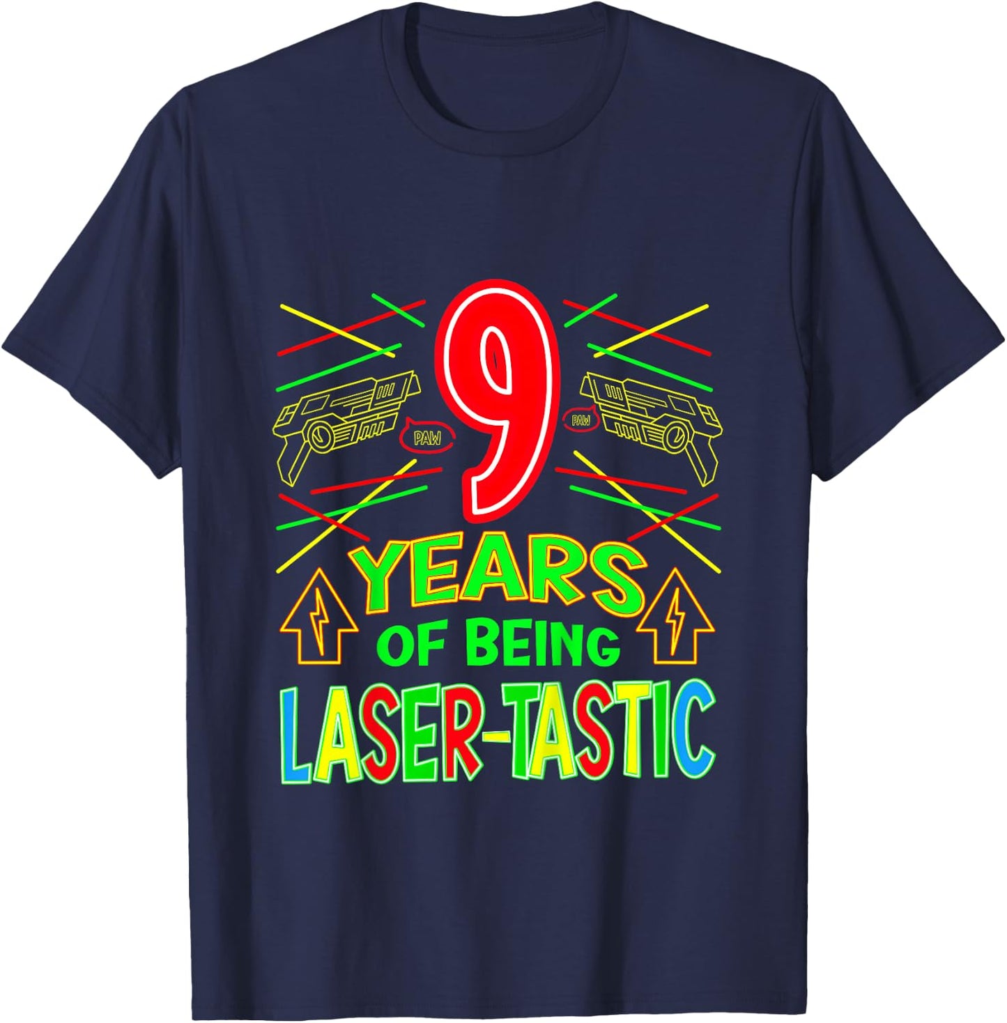 9 Jahre Laser-tastic 9. Lasertag Geburtstag T-Shirt - T-Shirt | Navy