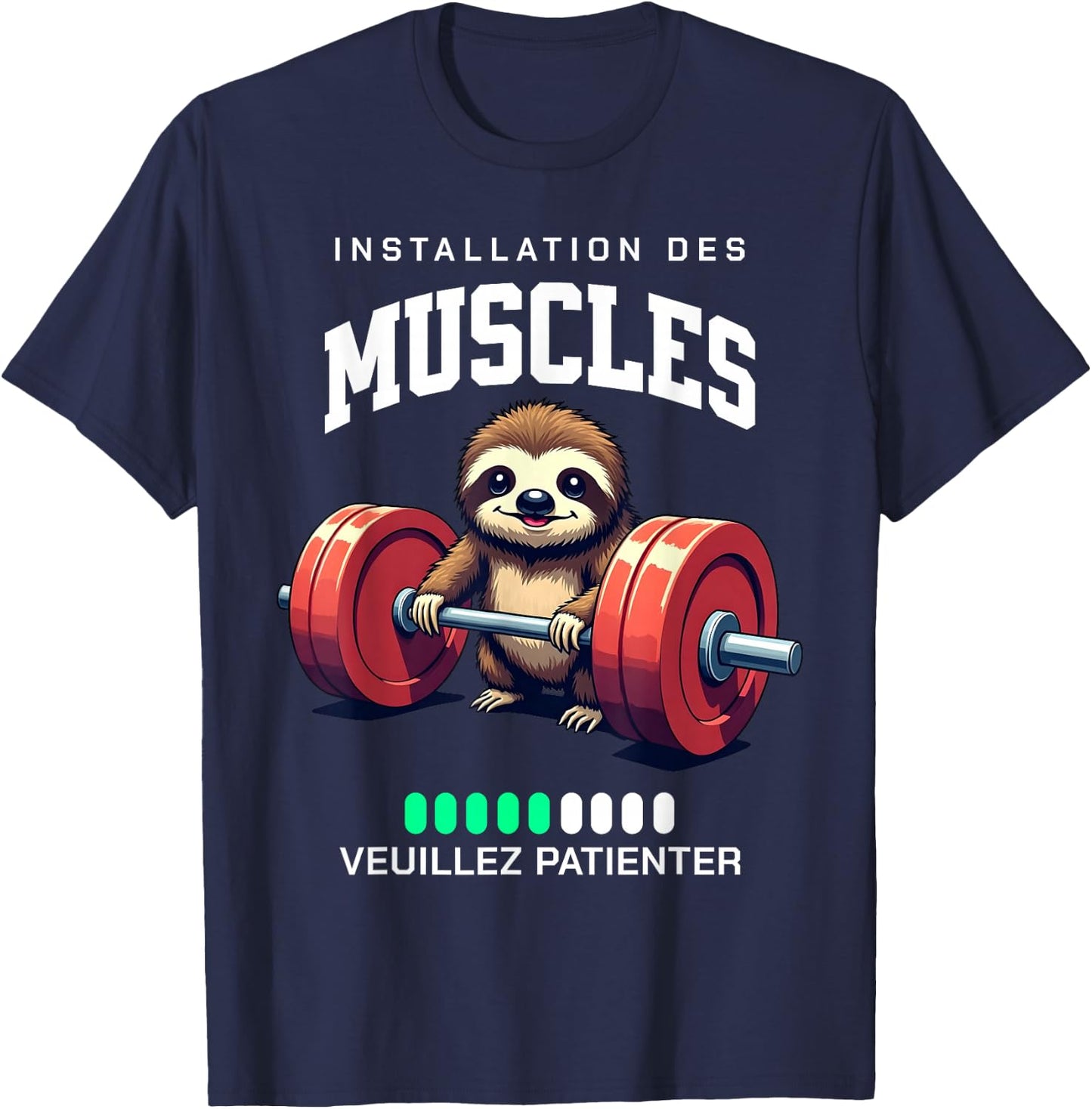 Lazy Installation Muscles Gym Bodybuilding Crossfit T-Shirt - T-Shirt | Navy