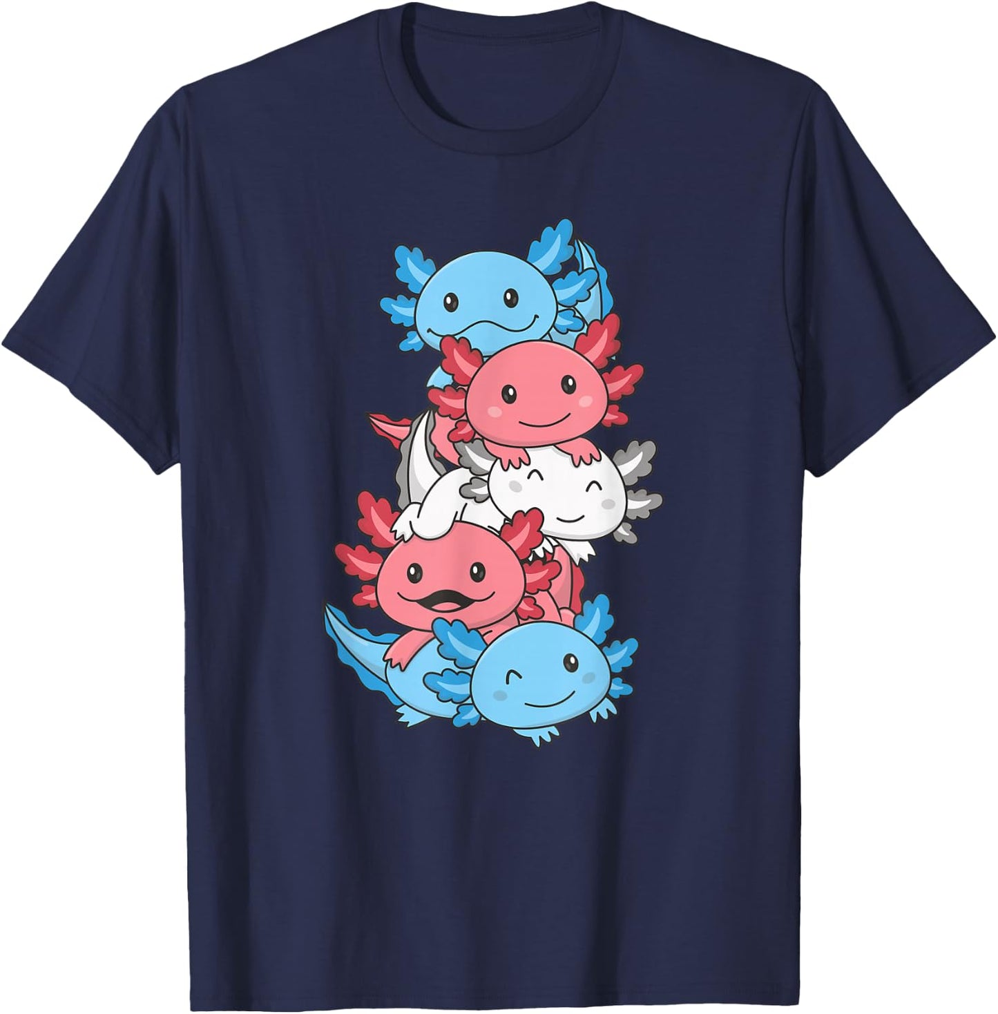 cute animals LGBTQ+ Pride Month Transgender Flagge Pride Monat LGBTQ Transgender Axolotl Schwarz Klein EU S Klassisch Kurzarm T-Shirt - T-Shirt | Navy