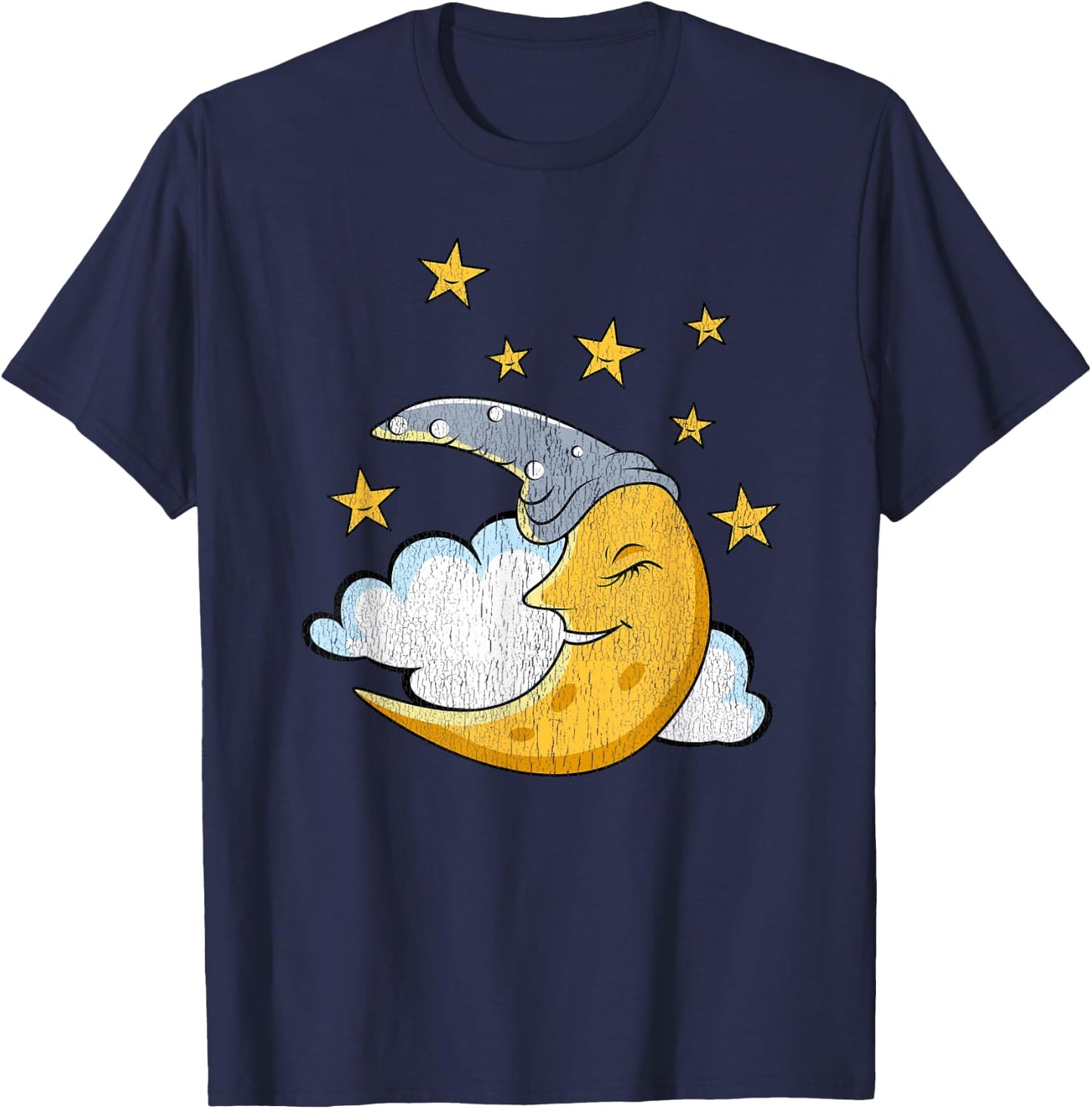 Funny Sleepy Moon Stars Cloud Pjs pajamas Sleeping Gift T-Shirt - T-Shirt | Navy