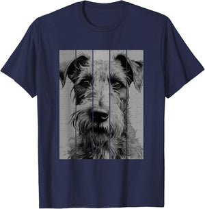Cool Irish Terrier Portrait Black And White Style T-Shirt - T-Shirt | Navy