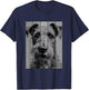 Cool Irish Terrier Portrait Black And White Style T-Shirt - T-Shirt | Navy