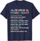 Physical Therapy Apparel for Physical Therapist - Adults Black Cotton Short Sleeve - The Laws Of Physical Therapy T-Shirt - T-Shirt | Navy