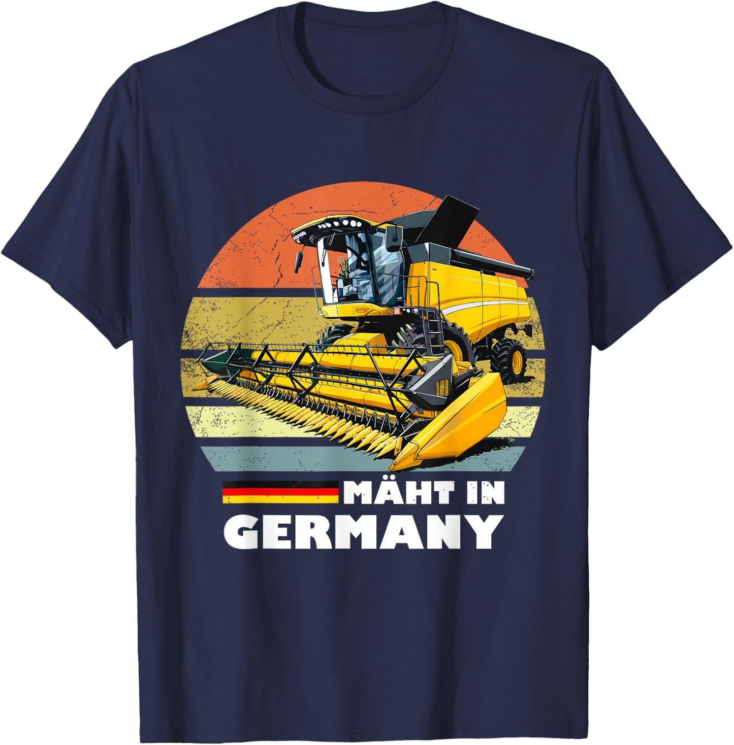 Mäht in Germany Landwirtschaft Mähdrescher T-Shirt - T-Shirt | Navy