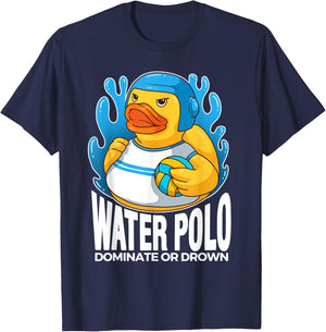 Water Polo Rubber Duck Dominate or Drown funny Water Polo T-Shirt - T-Shirt | Navy