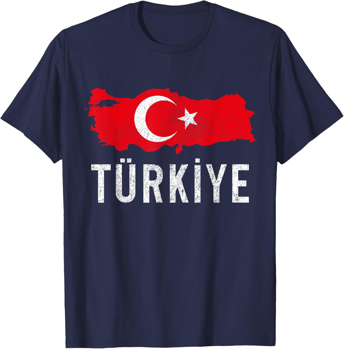 Türkiye Turkey Turkish Flag Pride Souvenir T-Shirt - T-Shirt | Navy