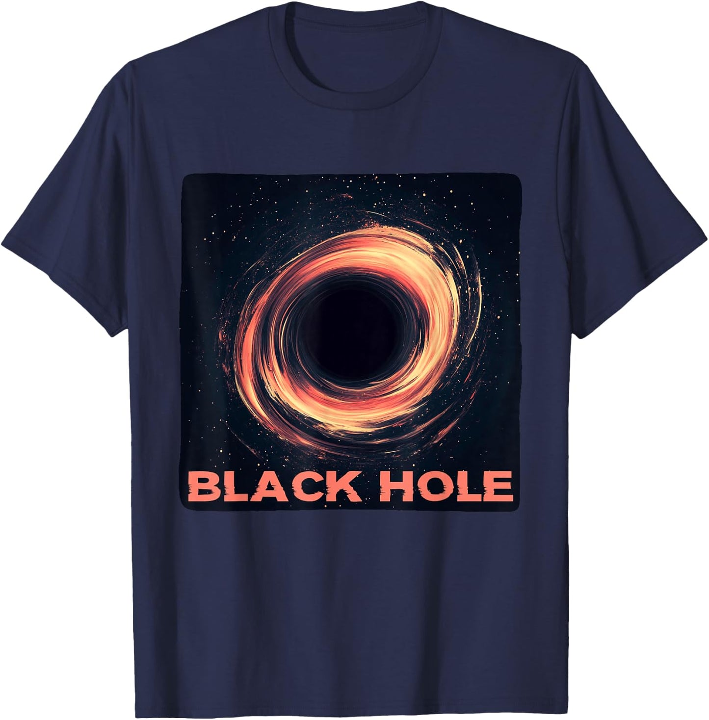 Cute Black Hole for Adults and Kids , Black, S T-Shirt - T-Shirt | Navy