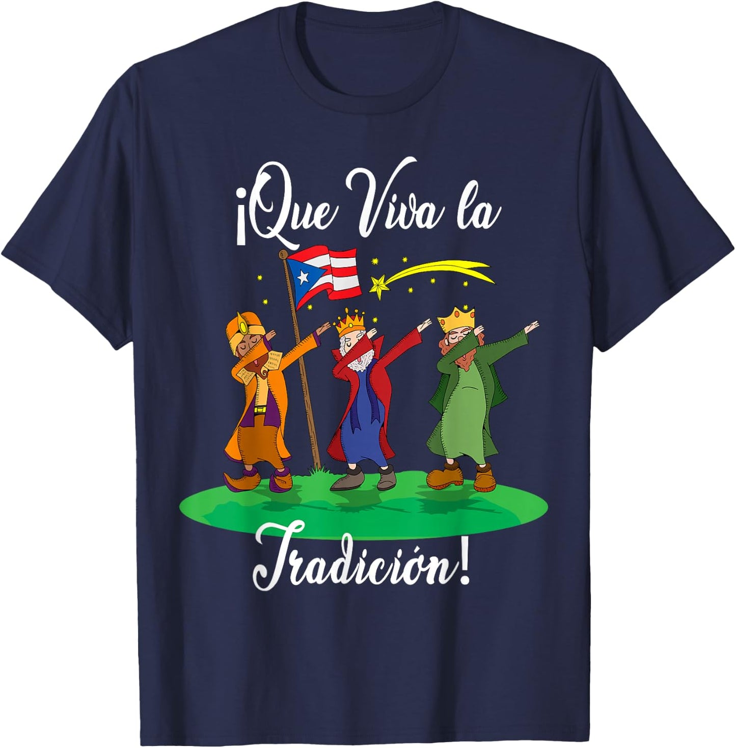 Los Tres Reyes Magos Three Wise Men Kings Dabbing Christmas T-Shirt - T-Shirt | Navy