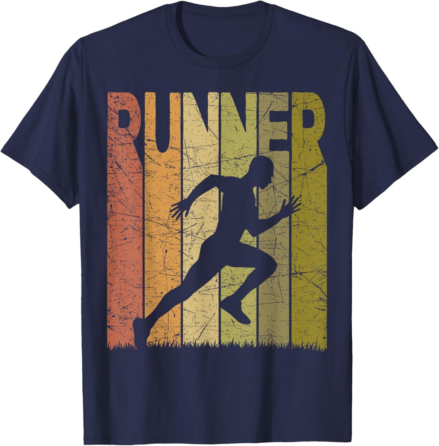 Runner Vintage Running Retro Jogger Running Lover T-Shirt - T-Shirt | Navy
