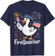 Firequacker 4th of July Rubber Duck USA Flag T-Shirt - T-Shirt | Navy