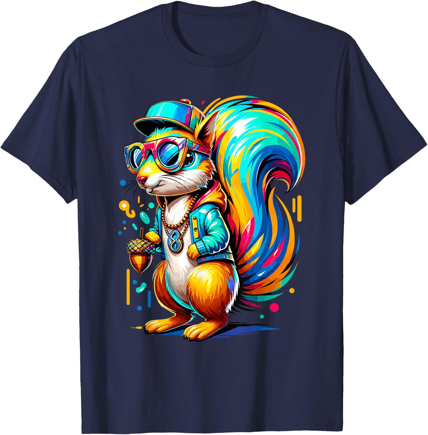 Urban Graffiti Squirrel Lover Stuff Street Art Squirrel T-Shirt - T-Shirt | Navy