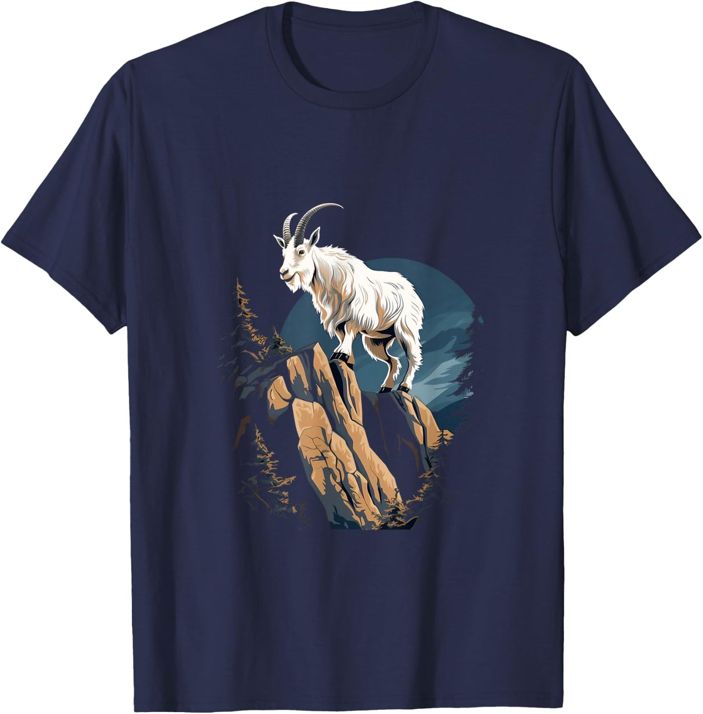 Mountain Goat Climbing Animal Mountaineering T-Shirt - T-Shirt | Navy