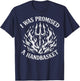 I was Promised A Handbasket Funny Pitchfork Flames T-Shirt - T-Shirt | Navy