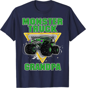 Monster Truck GRANDPA Grandfather Truck Lovers Truck Fans T-Shirt - T-Shirt | Navy