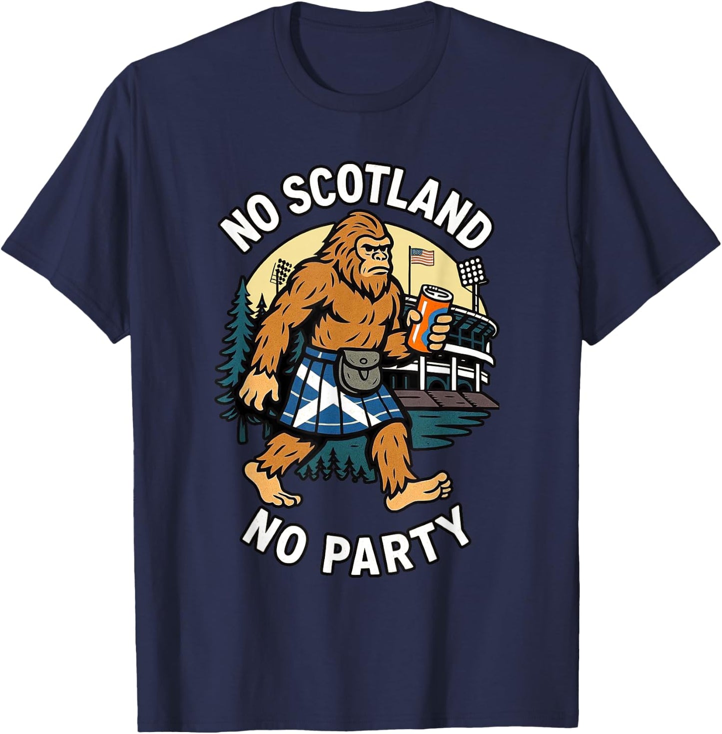 No Scotland No Party. Funny Scottish American USA T-Shirt - T-Shirt | Navy