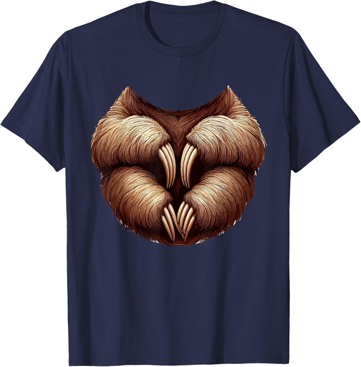 Halloween Animal Costume Cosplay Sloth Matching Parties T-Shirt - T-Shirt | Navy