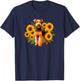 Funny & Girls Sunflowers Airedale Terrier Dog Lover T-Shirt - T-Shirt | Navy