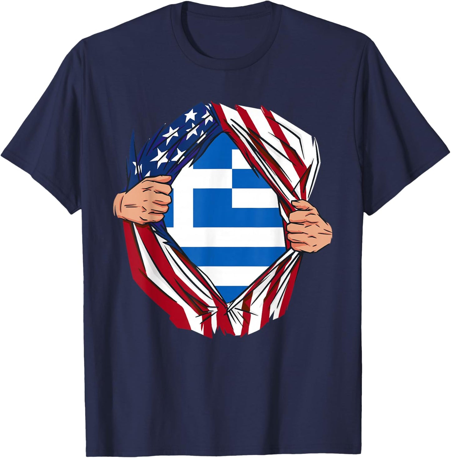 USA American Grown Greek Roots T-Shirt - T-Shirt | Navy