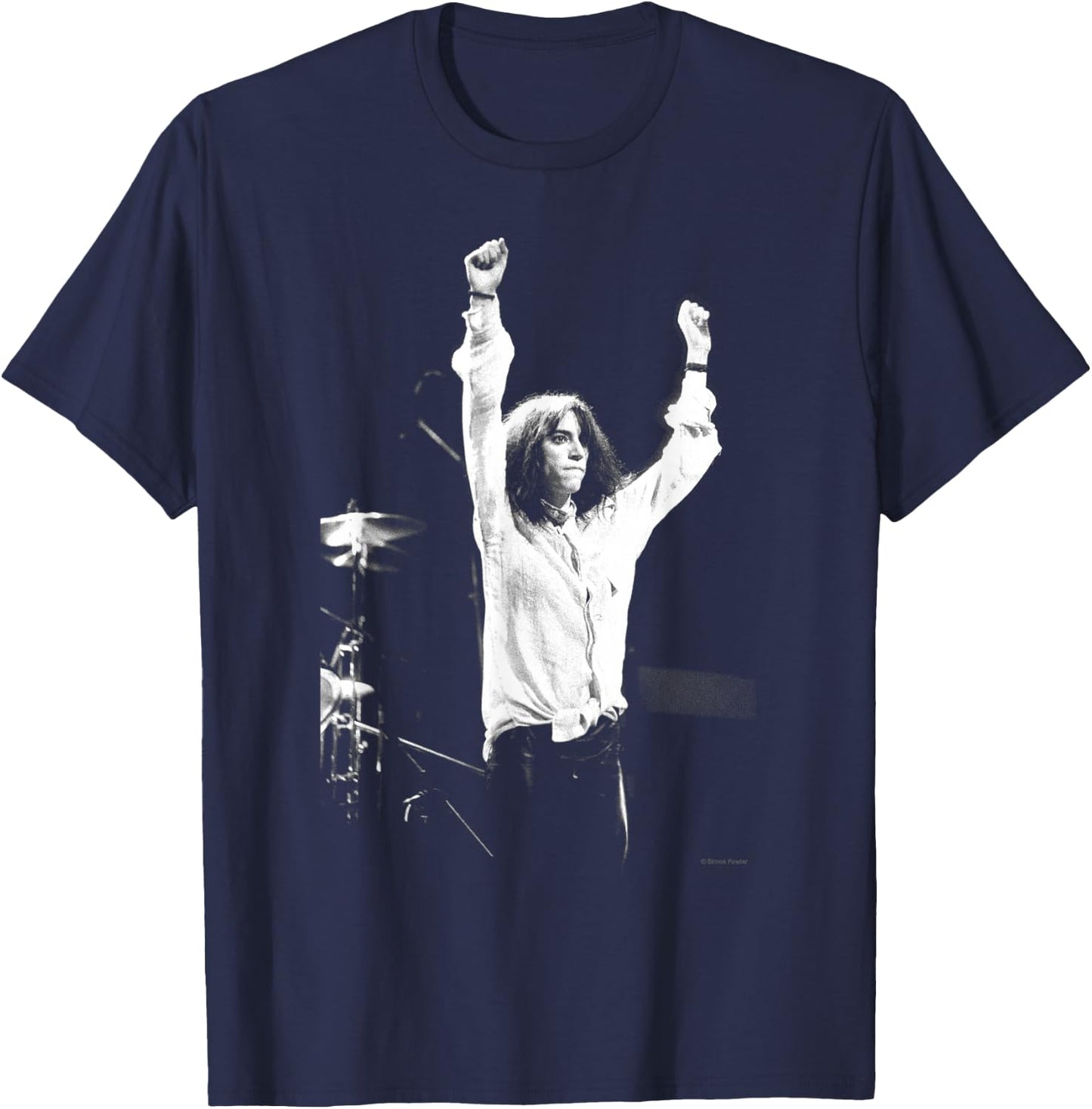 Singer Pattie Smith Live On Stage by Simon Fowler , Black, S T-Shirt - T-Shirt | Navy