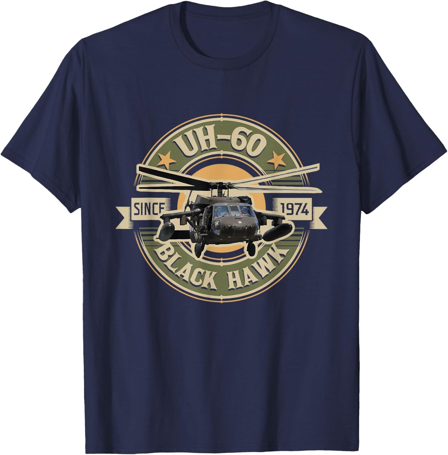 UH-60 Blackhawk - Assault Helicopter Pilot Aviation T-Shirt - T-Shirt | Navy