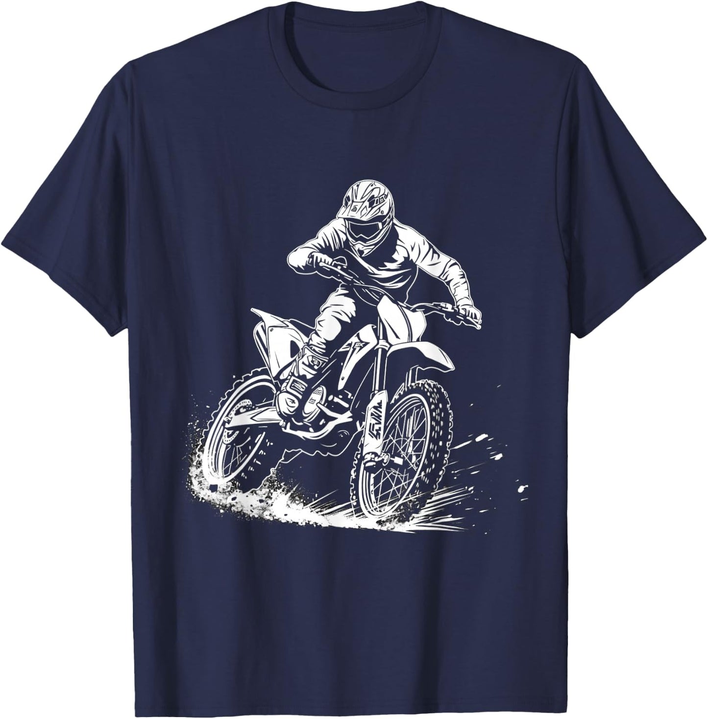 dirt bike schwarz weiß motocross motorrad Design für Jungen T-Shirt - T-Shirt | Navy