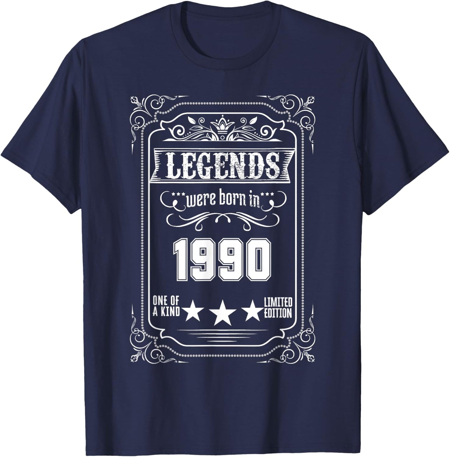 35th Birthday Vintage Legends Born In 1990 35 Years Old T-Shirt - T-Shirt | Navy