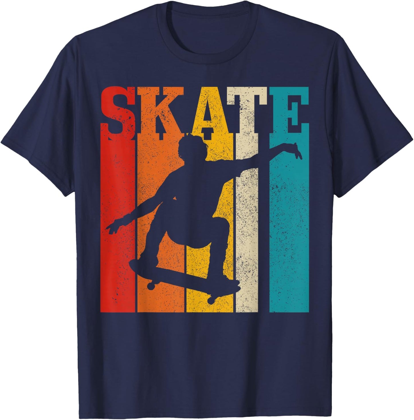 Skateboard Vintage Skating Skater Gift T-Shirt - T-Shirt | Navy