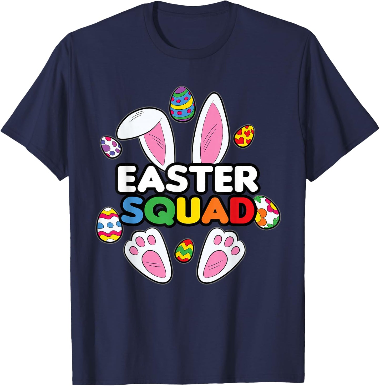 Easter Egg Hunting Squad Cute Bunny Rabbit T-Shirt - T-Shirt | Navy