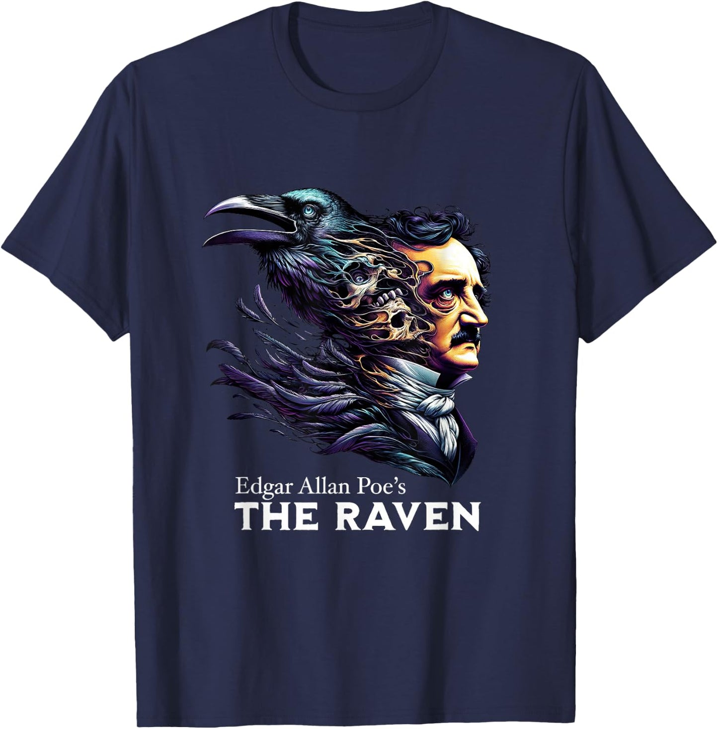 Edgar Allan Poe's The Raven Nevermore T-Shirt - T-Shirt | Navy