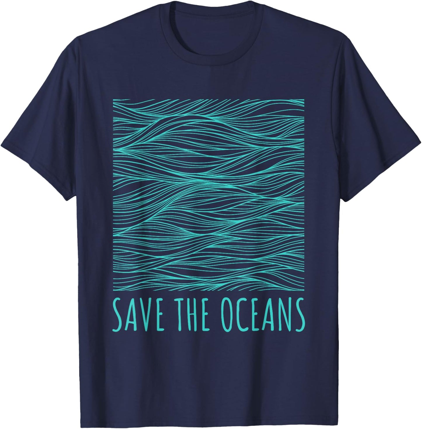 Save The Oceans Shirt Environmental Beach T-Shirt - T-Shirt | Navy