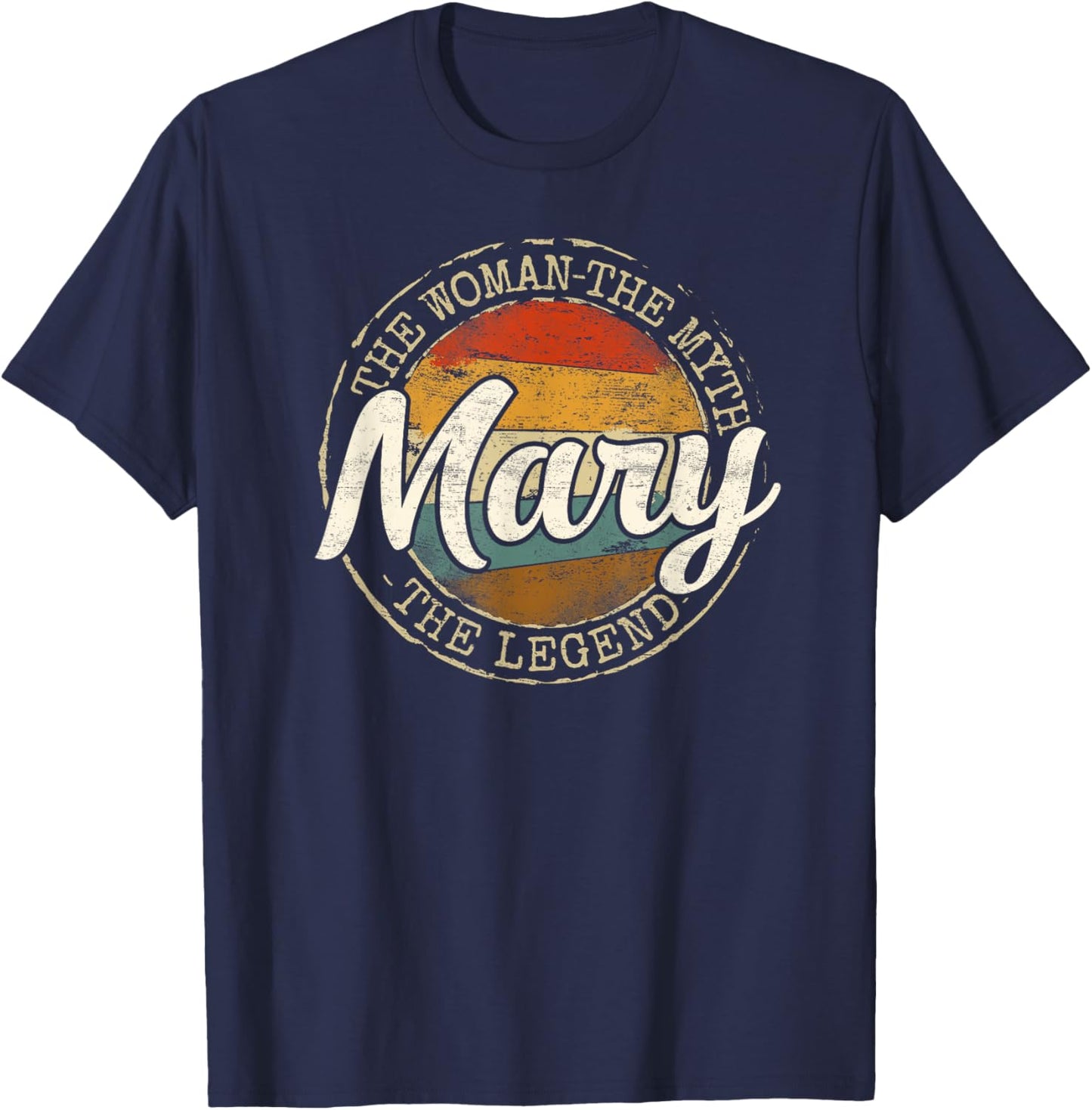 Mary The Woman The Myth The Legend Vintage Name T-Shirt - T-Shirt | Navy