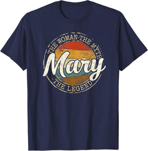 Mary The Woman The Myth The Legend Vintage Name T-Shirt - T-Shirt | Navy