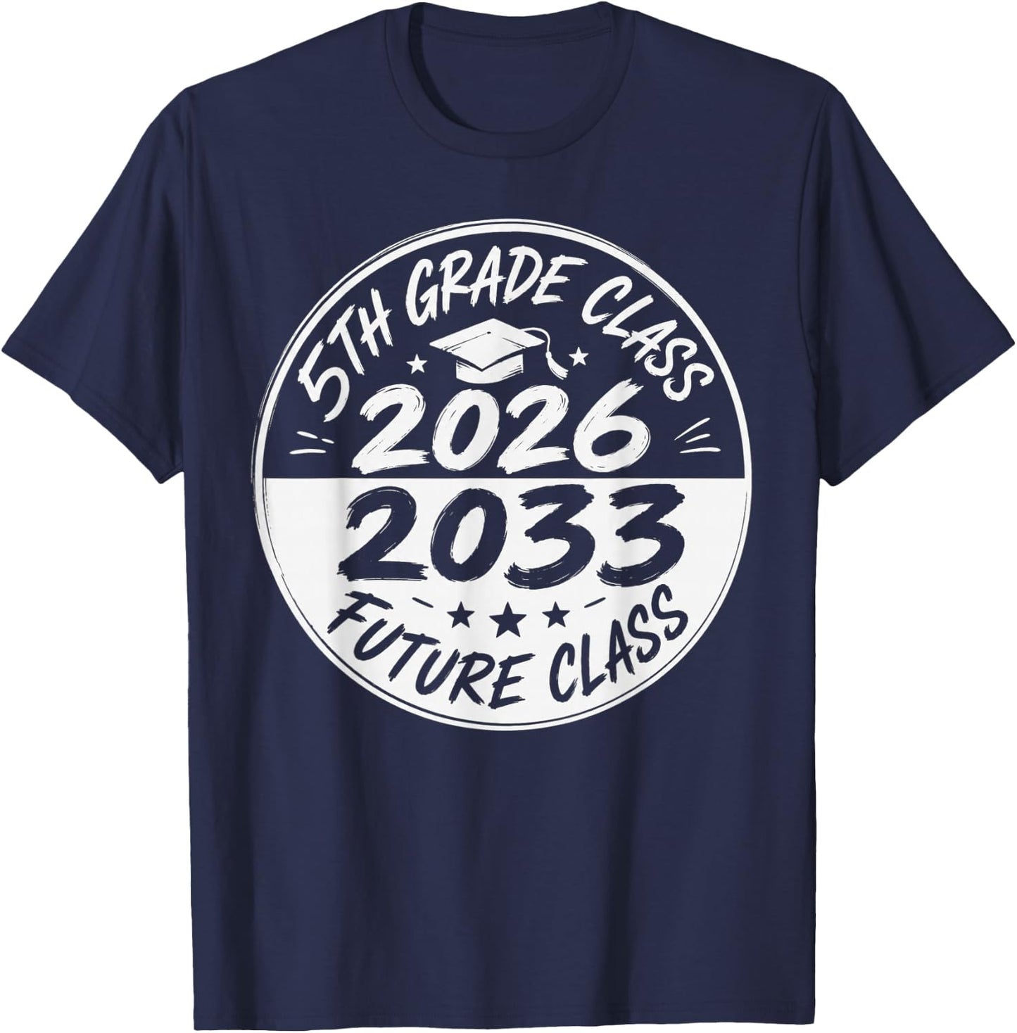 Retro Future Class of 2033 5th Grade Graduation Boy Girl T-Shirt - T-Shirt | Navy
