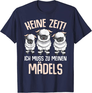 Walliser Schwarznasenschaf Schafe T-Shirt - T-Shirt | Navy