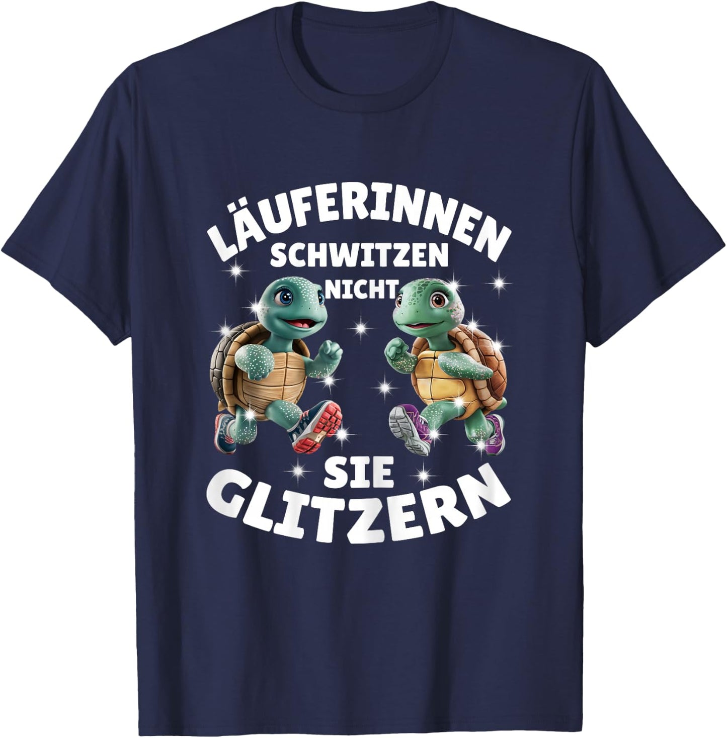 Laufen Joggen Lustig Läuferin Spruch Schildkröten Fitness T-Shirt - T-Shirt | Navy