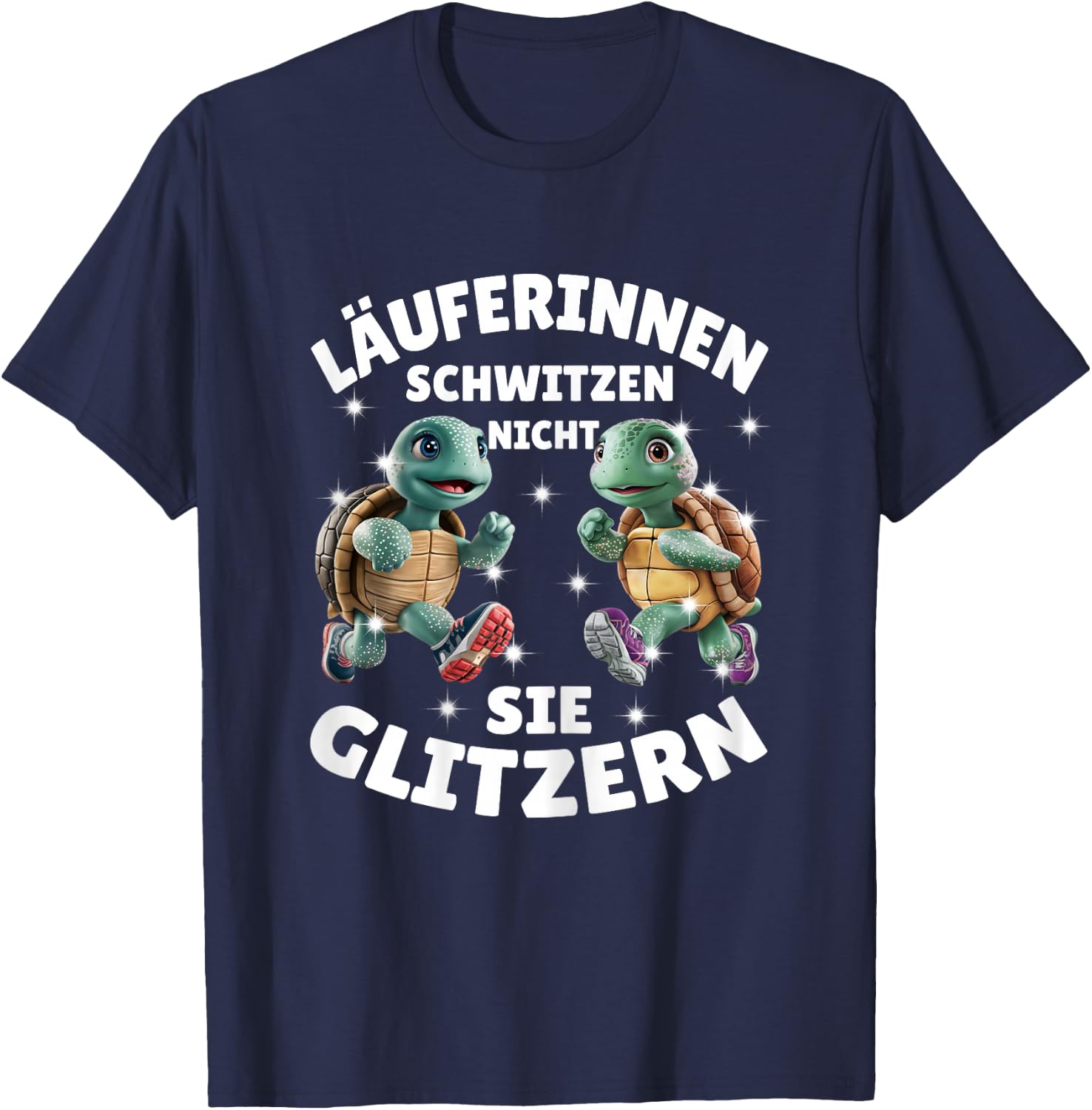 Laufen Joggen Lustig Läuferin Spruch Schildkröten Fitness T-Shirt - T-Shirt | Navy