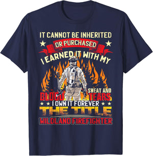 Wildland Firefighter Gear -Adults Black Wildland Firefighter T-Shirt - T-Shirt | Navy