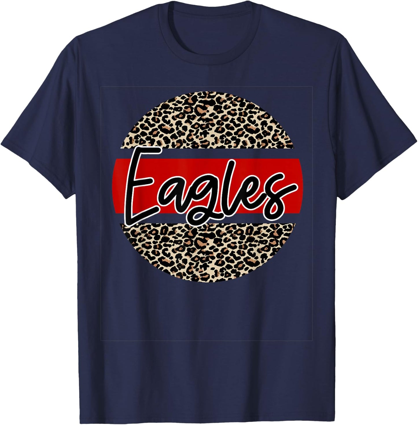 Eagles School Spirit Leopard Print Red T-Shirt - T-Shirt | Navy