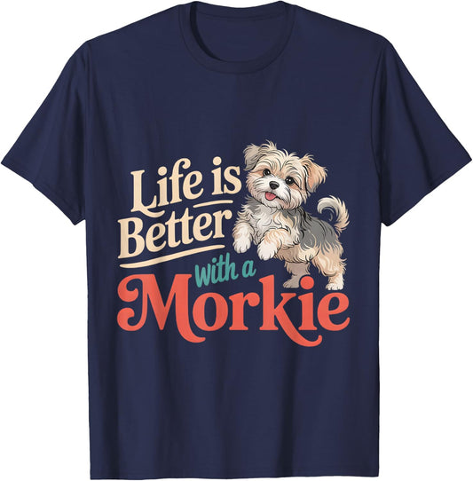 Morkie Owner Lover Mom Dad Parent T-Shirt - T-Shirt | Navy